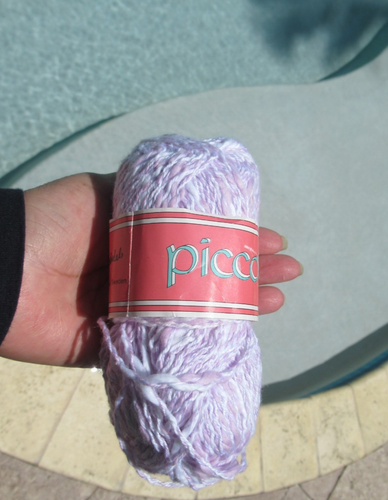 Lotto 6 matassine vintage PICCOLO cotone filato acrilico 50g #6625 lavanda e bianco - Foto 2 di 5