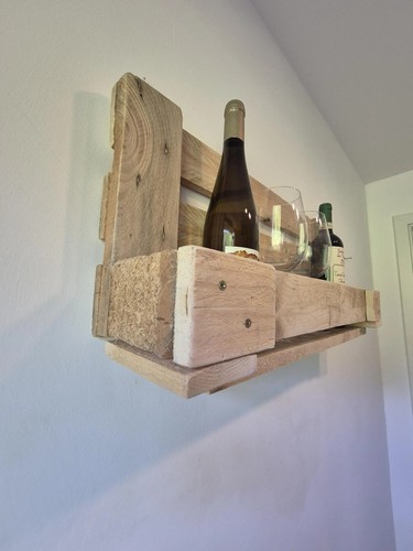 Weinregal Palettenregal Regal Holzregal Bar Palette Rustikal Flaschenregal - Bild 3 von 3