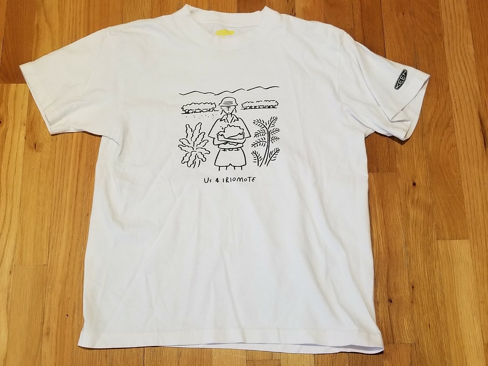 T shirt calzature KEEN US 4 IRIOMOTE design raro donna grande bianca