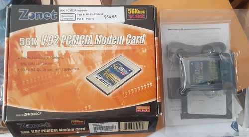 VINTAGE Zonet ZFM5600CF 56K V.92 PCMCIA FAX-Modem PC Card - New - Open Box - Picture 1 of 1