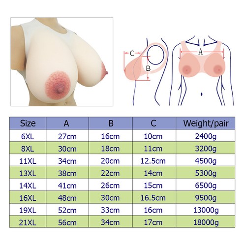 FF Cup Crossdresser Brüste Große Ovale Areola Silikonbrüste CD Gefälschte Brüste - Picture 6 of 6