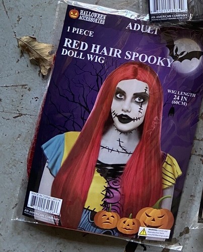 NEW Spirit Halloween Disney Nightmare Before Christmas Costume Sally 24” Red Wig - Picture 9 of 9