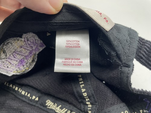 Los Angeles Lakers Corduroy Dad Hat Black w/ Sticker (Mitchell & Ness) One Size - Picture 12 of 14