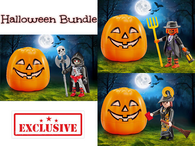 Playmobil Halloween 9894 9896 9897 Pumpkin Bundle Witch