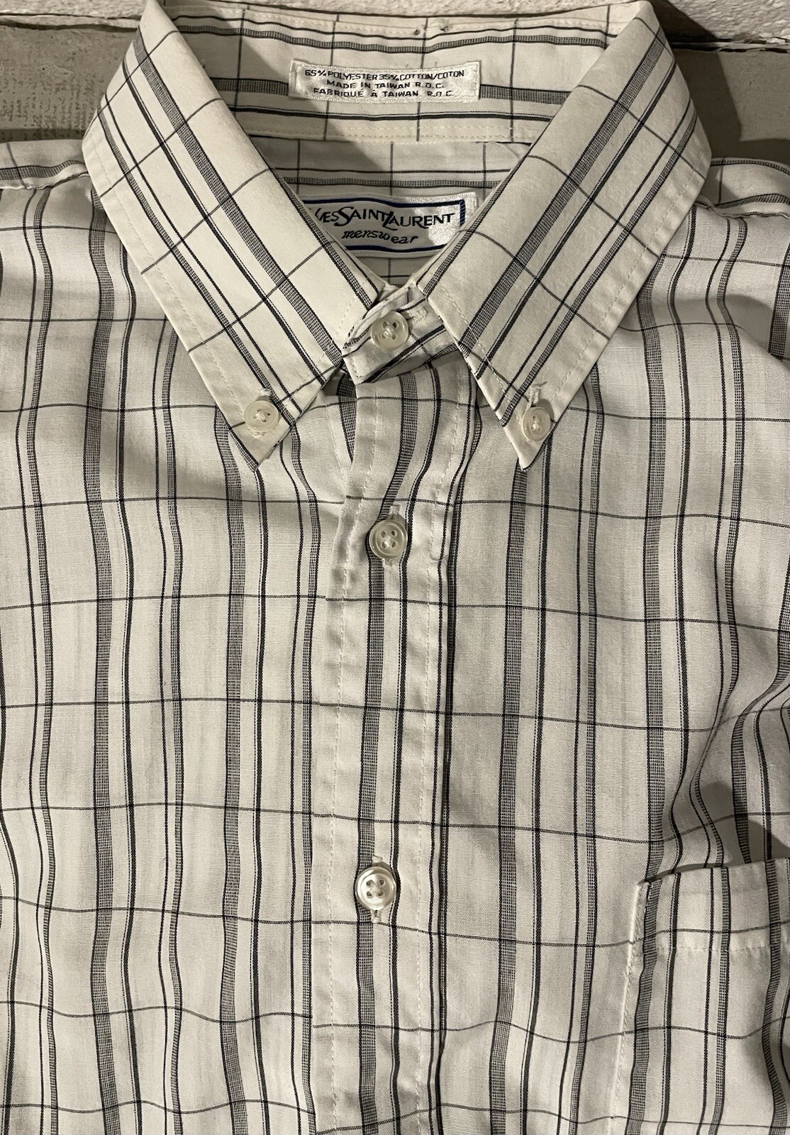 Camicia elegante vintage Yves Saint Laurent 15 1 2 32 33 anni 80 con bottoni uomo vintage