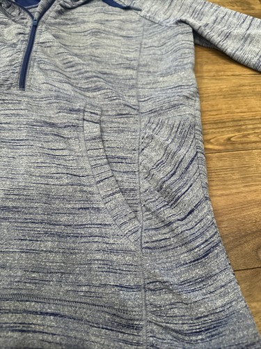 Athleta leichter Hoodie-Pullover mit halbem Reißverschluss Medium Edelstein helllila/grau geraffte Taschen - Bild 7 von 11