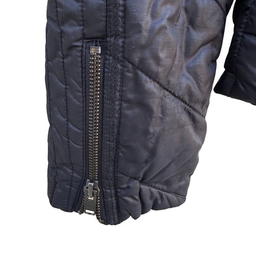 Mondo Mens Black Quilted High Collar Moto Streetwear Zip Pockets Jacket 3XL - Picture 9 of 10