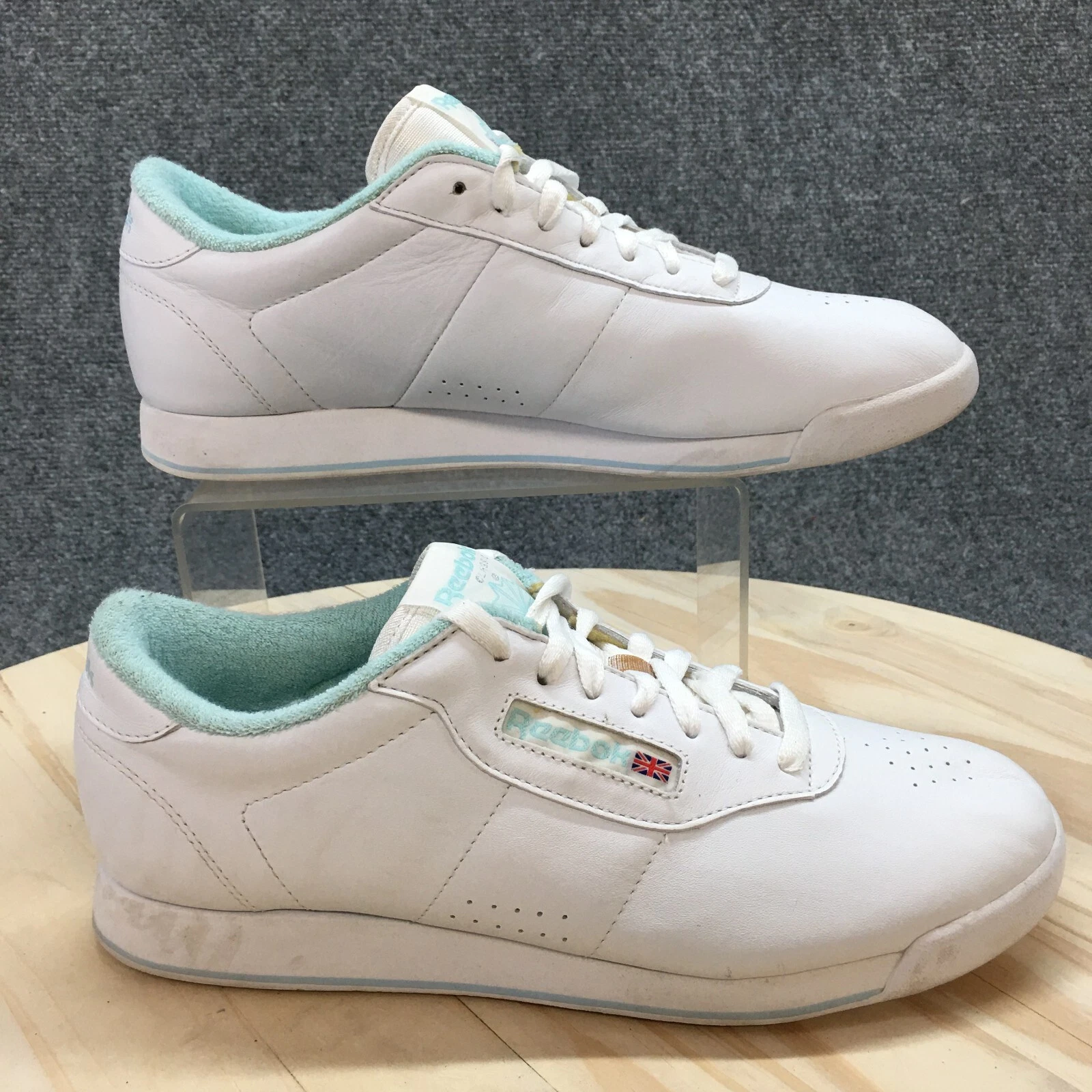 Reebok Sneaker Donna 10 Bianco Classico Trainer Lacci Casual Comfort Pelle