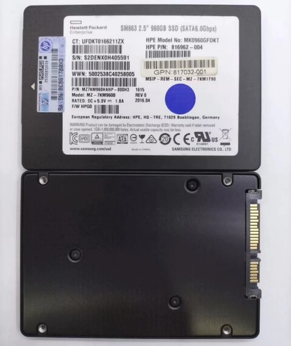 960GB SSD SAMSUNG MK0960GFDKT SM863 2.5" MZ7KM960HAHP-000H3 MZ-7KM9600 F/W HPG0 - Picture 2 of 4