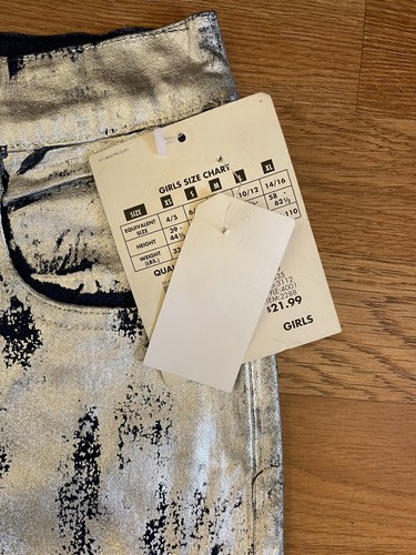 Route 66 Jean's Silver Metallic Size 16 Girl's Vintage Pants - Picture 2 of 7