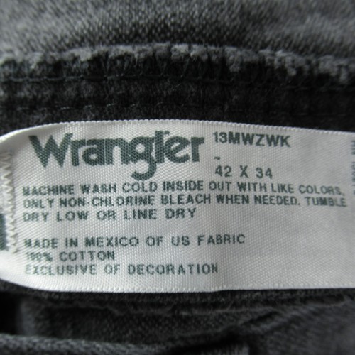 Wrangler Jeans Mens 42x34* Black Cowboy Cut 13MWZ Rodeo Western Dark Wash Denim - Picture 16 of 18