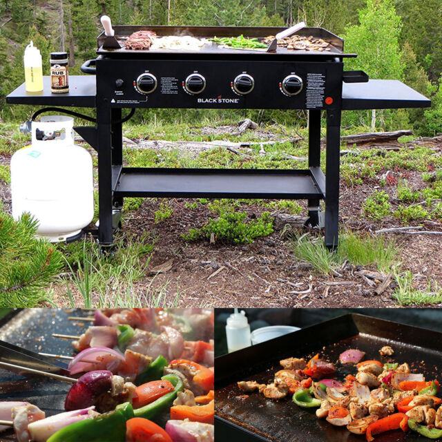 Outdoor Gas Grill Flat Top 4 Burner Portable Griddle Propane Stainless Stainless Steel Flat Top Propane Grill