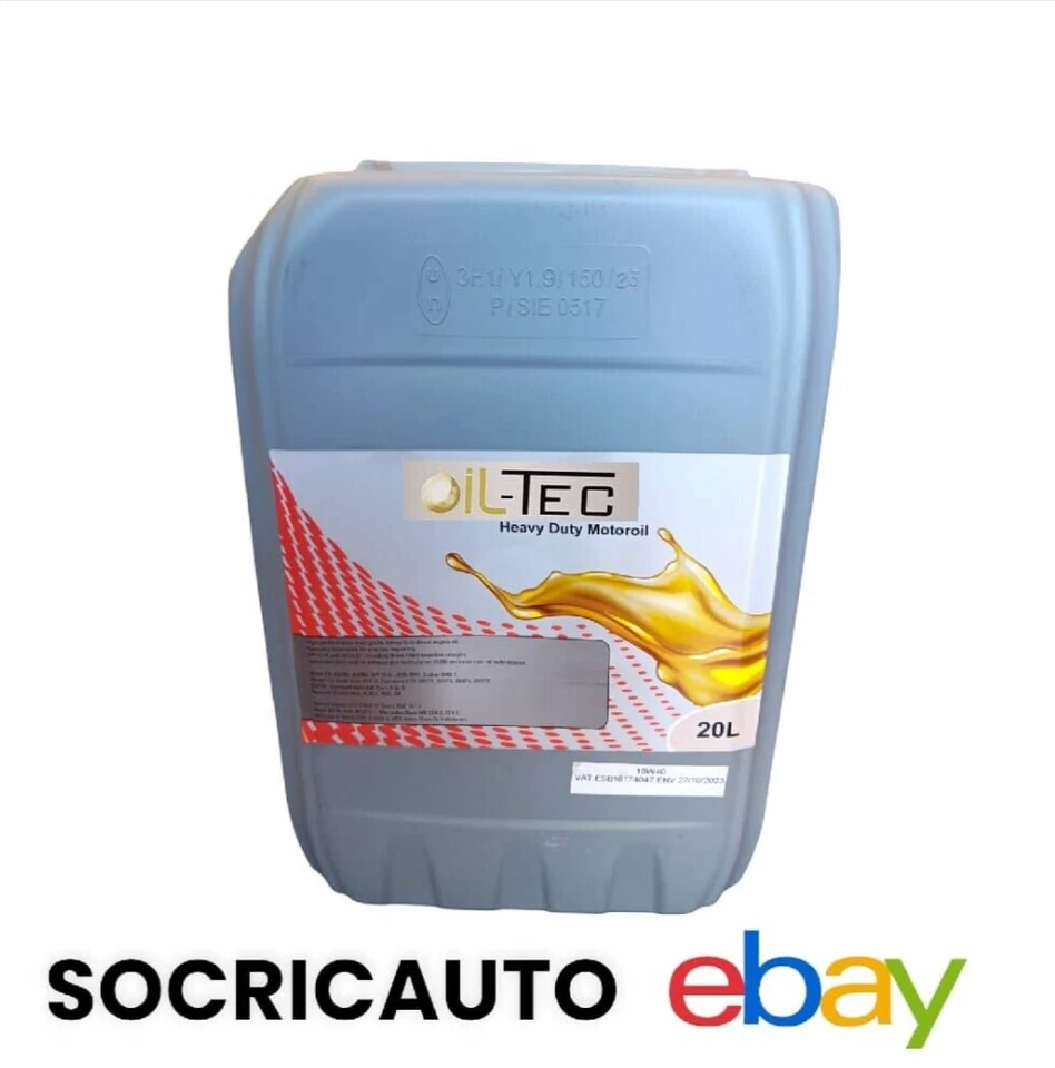 20 Litri Olio Motore E7 15W40 Veicoli Industriali OIL-TEC