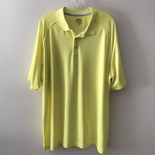 Slazenger Men's Bright Yellow Golf Polo Shirt Size XXL eBay
