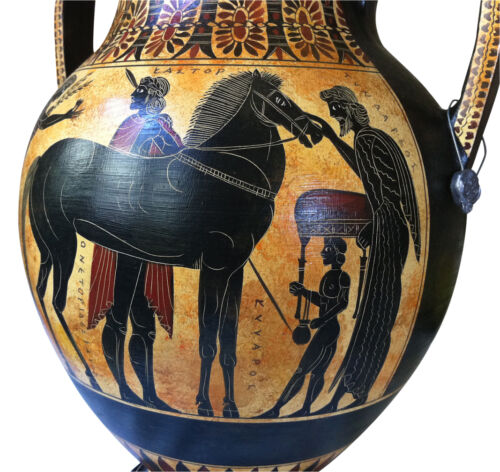 Ancient Greek Achilles and Ajax playing dice Amphora Vase Museum Replica - Picture 4 of 12