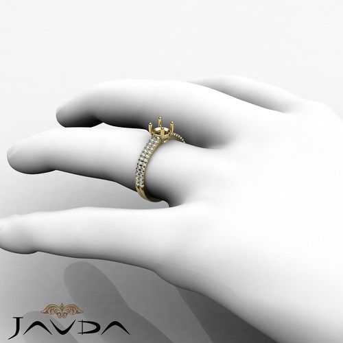 U Shape Prong Setting Round Semi Mount Diamond Engagement Ring 14k Gold 0.50Ctw. - Picture 19 of 20