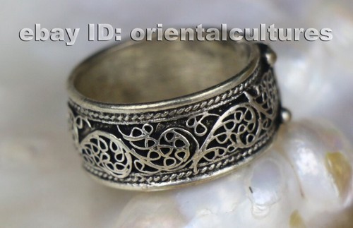 Tribal exotic chinese handmade miao silver ring - Picture 6 of 6
