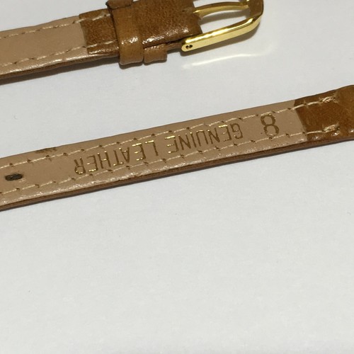 Vintage Tan Light Brown Leather Watch Strap Band 8mm Stitched Ladies Girls - Picture 4 of 4