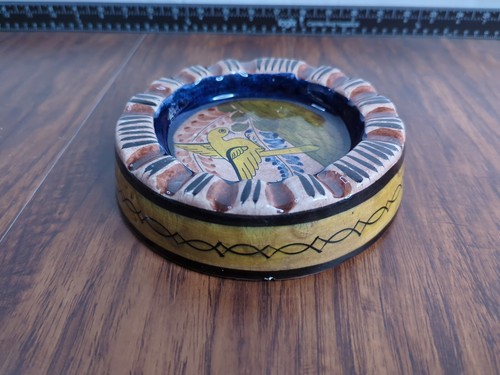 Bird Ashtray 5 Inches Round Made In Tonala Mexico #316 Signed Cat - Chipped - Bild 4 von 8