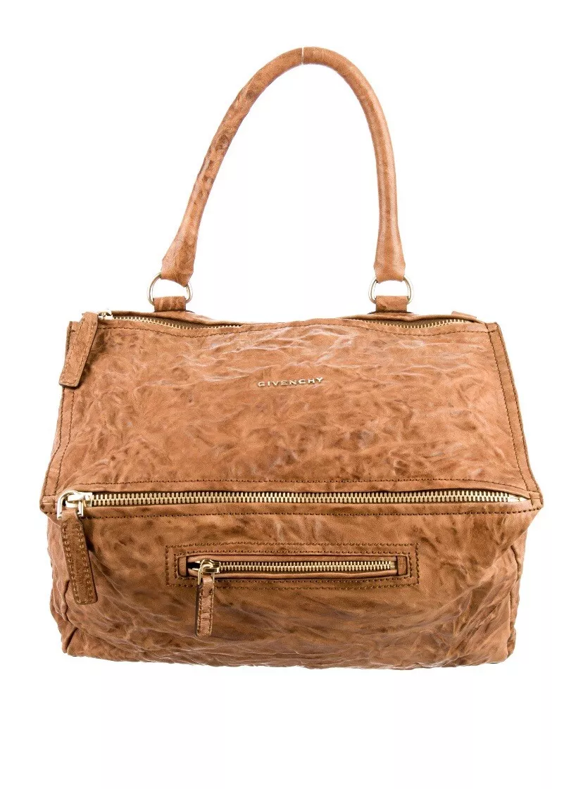 Givenchy Pandora Brown Leather Shoulder Hand Bag Medium 1990