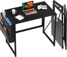 Folding Desk, 31.5 Inch Foldable Desk for Small Space, Easy inch, Black 