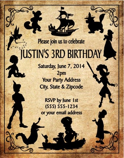 peter pan tinkerbell birthday party invitations invites personalized tinkerbell party invitation