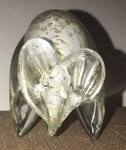 MURANO GLASS DUCK White With Gold Dust Controlled Bubbles Sculpture Italy - Picture 7 of 12