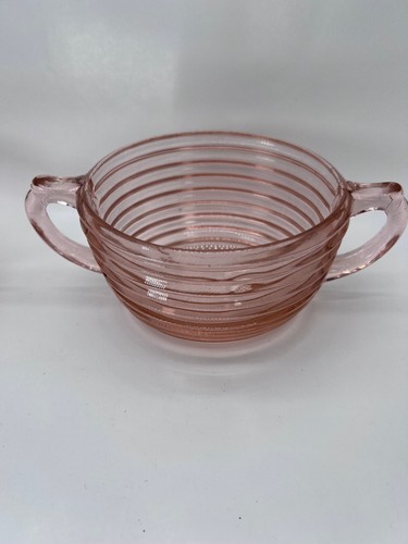 Sugar bowl Anchor Hocking 1938 Queen Mary Pink Depression Glass Creamer - Picture 2 of 10