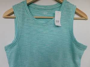 NWT-Gap-Women-039-s-Tank-Top-Soft-Easy-Aqua-Striped-XS-S-M-L-New-Free-Shipping-New