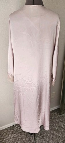 GORGEOUS Vintage Jeremi Lingerie M Rose Satin Lace Nightgown Robe Peignoir Set - Picture 7 of 11