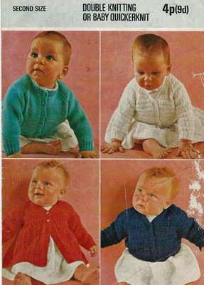 Bonnet Bootess Vintage Baby Girl Knitting Pattern,18-20/" Matinee Coat QK DK
