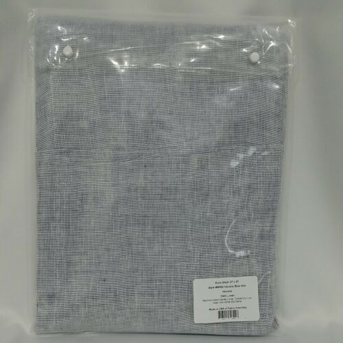 Matouk Havana Linen Euro Sham Yarn Dyed Blue New - Picture 4 of 7