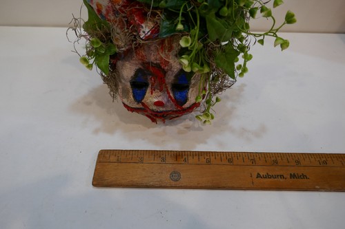 Creepy Rotting Clown Head W Growth Art Doll Horror , Gothic, OOAK Custom Artwork - Imagen 6 de 7