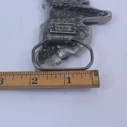 Vintage 5" Wide Belt Buckle Don't Mess With Texas Banner Long Horn Cow Skull - Picture 14 of 17