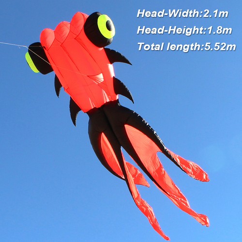 5m Large Adult Goldfish Kite Soft Inflatable Kite 30D Ripstop 6 colors Available - Picture 10 of 10