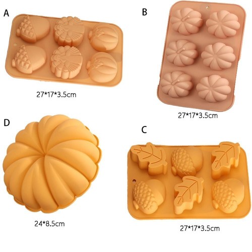 Leaves Nuts Pattern Halloween Pumpkin Cake Mold Silicone Baking Mold Harvest - Picture 2 of 16