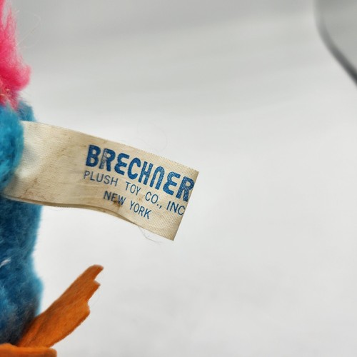 Vintage Brechner Plush Bird Pink & Blue Stuffed Animal Toy - Picture 4 of 6