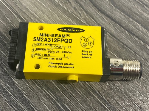 Banner Engineering SM2A312FPQD Mini-Beam Fiber Optic Sensor  24-240VAC - USA - Picture 2 of 8