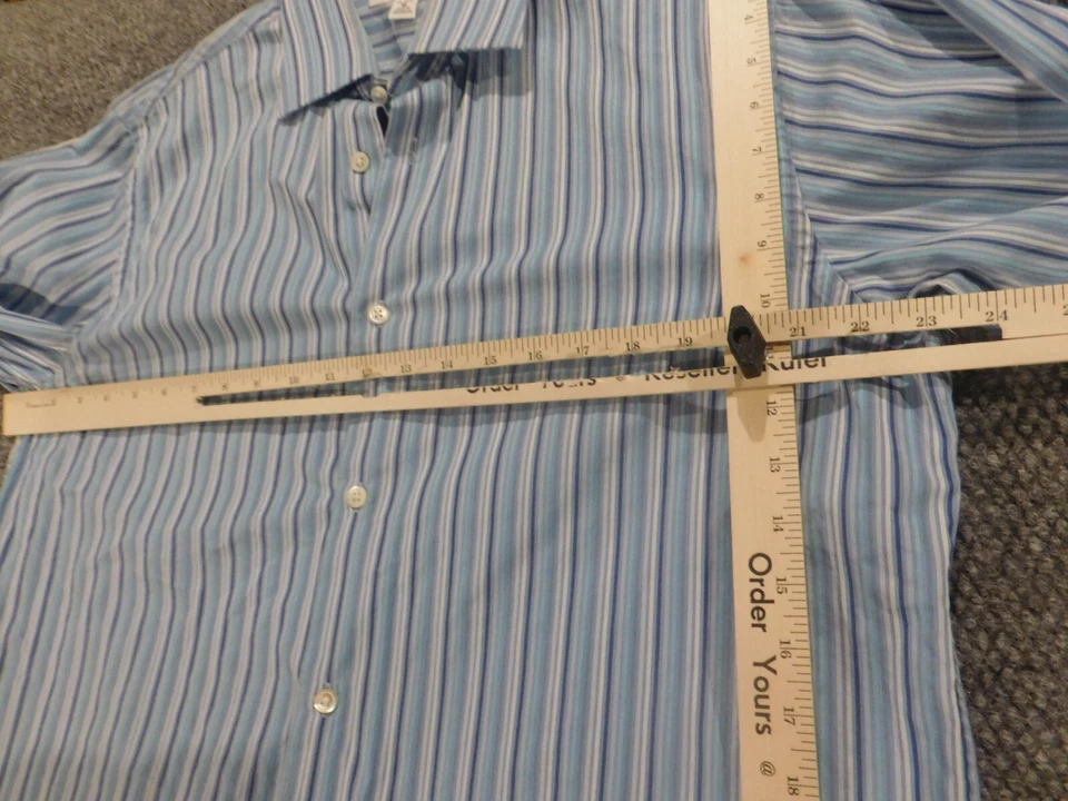 Banana Republic Mens Medium blue striped button up casual - Image 4 of 4