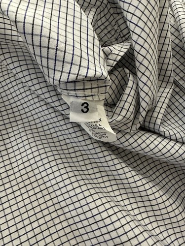 Thom Browne Long Sleeve White & Gray Check Button Up Shirt Size 3 - Picture 6 of 7
