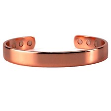 Solid Pure Copper Magnetic Cuff Bracelet: Thick Bangle for Arthritis Pain Relief