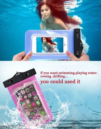 6" UNIVERSAL WATERPROOF BAG POUCH PHONE CASE FOR APPLE PHONE 4 4S 5 6 PLUS 7 8 X - Picture 17 of 79