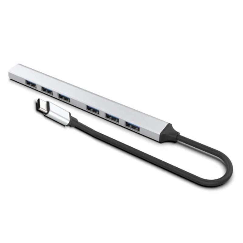 7 Port USB Hub TypeC Docking Station USB Adapter TypeC 5Gbps Fast Charging