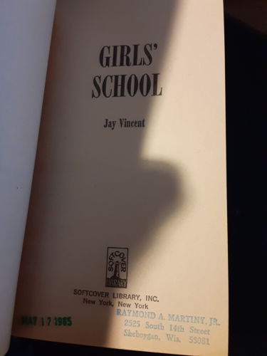 Sleaze gga Vintage Pb, "Girls School", Jay Vincent 1963, 1st printing, Lesbian - Picture 4 of 5