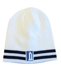 Atlantis Snowboard Lost City Striped Skully Beanie Hat Cap White NWT