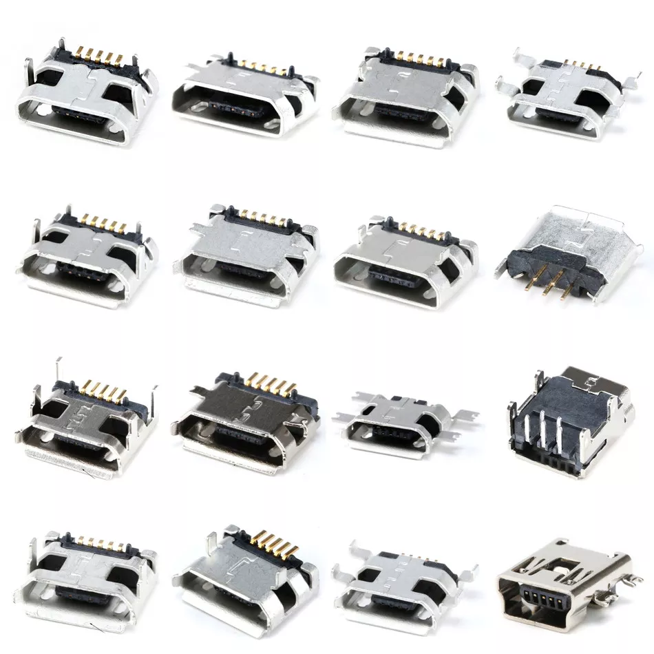 ALL Micro USB Type-B 5P Female Socket DIP/SMT/SMD 5 Pin Connector Home |