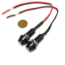 2 Pieces Wired black momentary PUSH BUTTON SWITCH wires normally open on/off C11