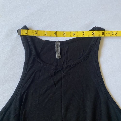 Emma & Sam Top M Tank Black Crop Embroidered Lace Sheer Ruffle Swing Lightweight - Picture 4 of 21