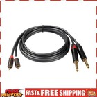 4,9 Fuß langes Dual-1/4-Zoll-Mono-Stecker auf 2 Cinch-Stecker-Adapterkabel für M