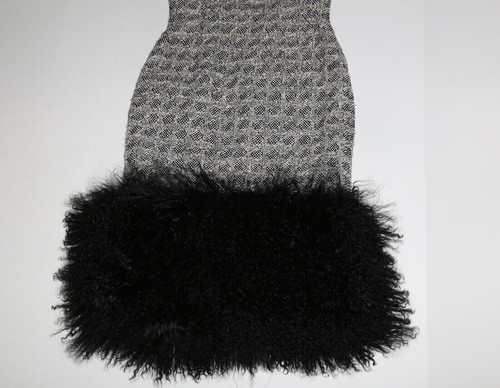Falda Mongola DOUGLAS HANNANT Gris Piel Tweed Lápiz Talla 4 - Imagen 8 de 9